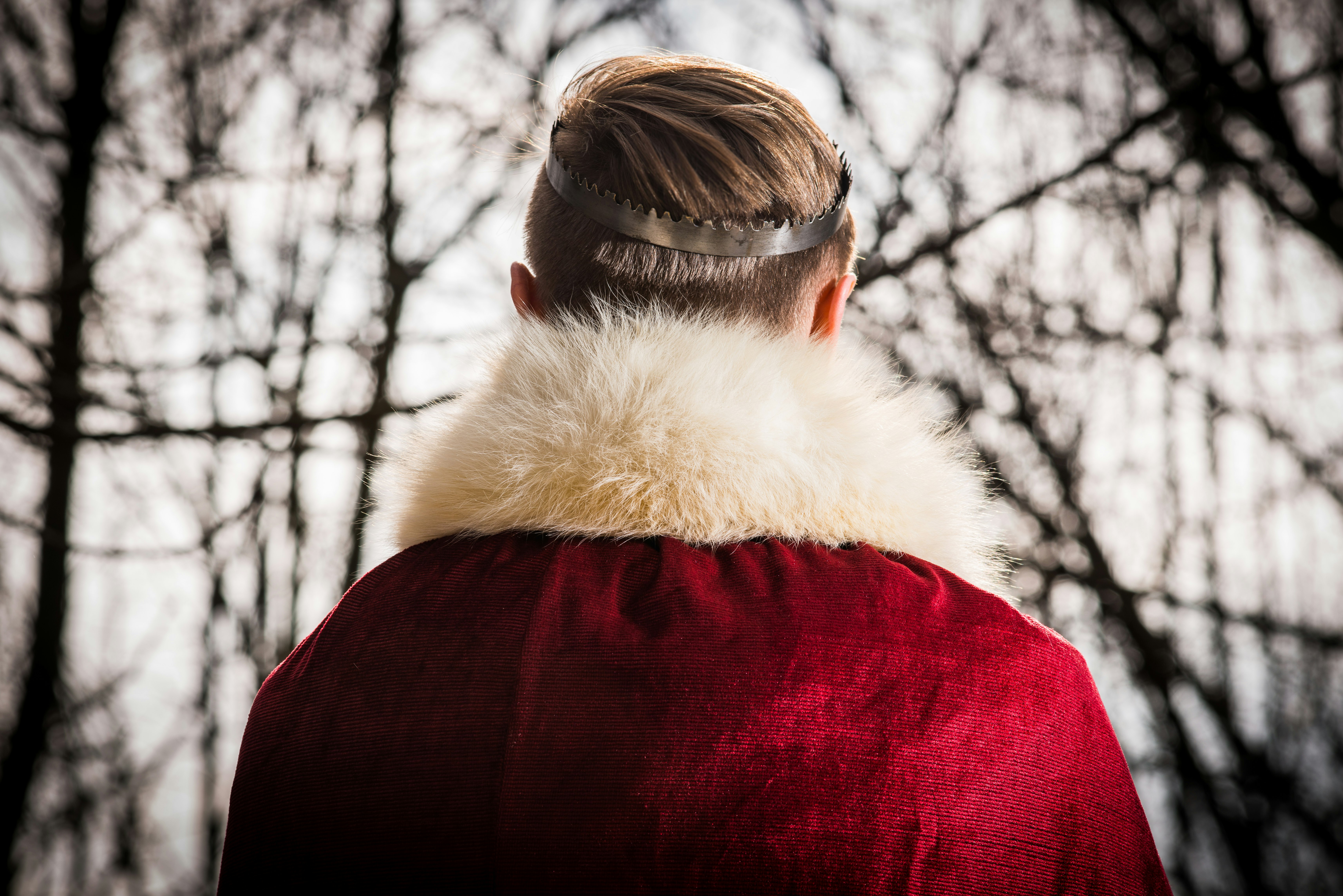 person wearing red and white coat